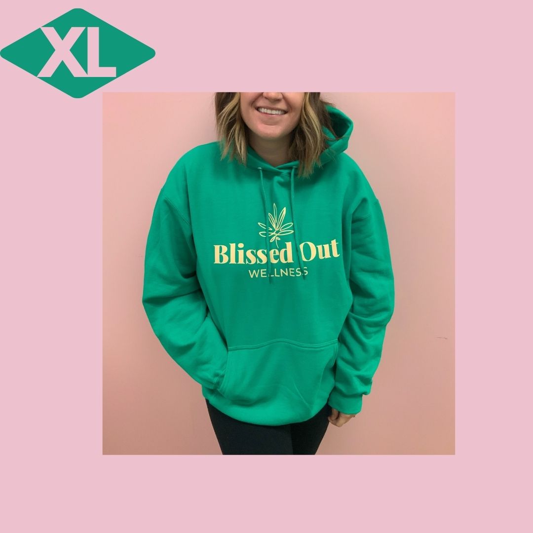 Green pull over hoodie